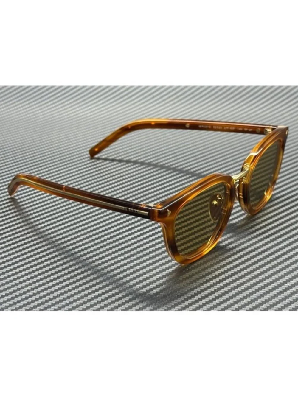 New PRADA Men Havana Cognac Sunglasses 52-23-145